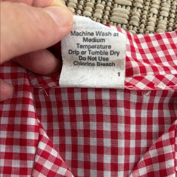 Girls Poodle Skirt Gingham Checked Shirt Set, Size 8, Vintage, Made in USA - Picture 6 of 10